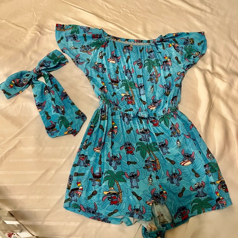 Posh Peanut Lilo and Stitch Print Romper